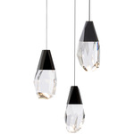 Martini Color-Select Round Multi Light Pendant - Black / Optic Crystal