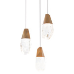 Martini Round Multi Light Pendant - Aged Brass / Crystal Haze