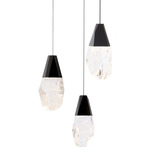 Martini Round Multi Light Pendant - Black / Crystal Haze