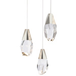 Martini Round Multi Light Pendant - Polished Nickel / Crystal