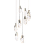 Martini Round Multi Light Pendant - Polished Nickel / Crystal Haze