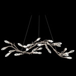 Secret Garden Linear Pendant - Antique Silver  / Optic Haze Quartz