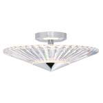 Origami Semi Flush Ceiling Light - Polished Chrome / Heritage Crystal