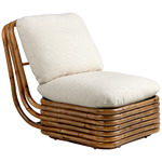 Bohemian 72 Lounge Chair - Antique Gloss Rattan / Lupo Diagonal Boucle 7