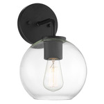 Alma Outdoor Wall Sconce - Matte Black / Clear
