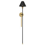 Danielle Plug-in Wall Sconce - Natural Brass / Black