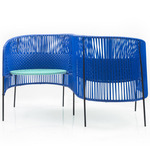 Caribe Vis a Vis Bench - Black / Single Blue/ Turquoise