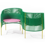 Caribe Vis a Vis Bench - Curry Yellow / Emerald Green/Bubblegum Rose