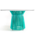 Caribe Dining Table - Turquoise / Grey White