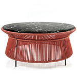 Caribe Chic Marble Side Table - Copper Black Finish/ Black Marble Top