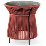 Caribe Chic Marble Side Table - Copper Black Finish/ Black Marble Top