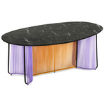 Cartagenas Marble Dining Table - Lilac/ Honey Yellow / Black Marble