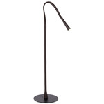 Flexiled Floor Lamp - Matte Black / Dark Brown Leather