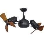 Dagny Wood Ceiling Fan - Matte Black / Mahogany