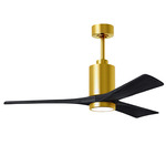 Patricia Ceiling Fan With Light - Brushed Brass / Matte Black