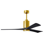 Patricia Ceiling Fan With Light - Brushed Brass / Matte Black