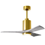 Patricia Ceiling Fan With Light - Brushed Brass / Barn Wood Tone