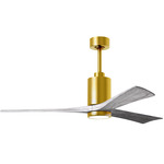 Patricia Ceiling Fan With Light - Brushed Brass / Barn Wood Tone