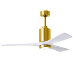 Patricia Ceiling Fan With Light - Brushed Brass / Matte White