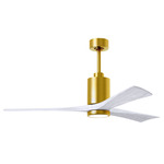 Patricia Ceiling Fan With Light - Brushed Brass / Matte White