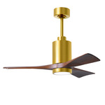 Patricia Ceiling Fan With Light - Brushed Brass / Walnut Tone