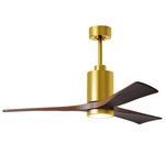 Patricia Ceiling Fan With Light - Brushed Brass / Walnut