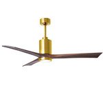 Patricia Ceiling Fan With Light - Brushed Brass / Walnut Tone