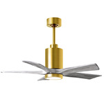 Patricia Ceiling Fan With Light - Brushed Brass / Barn Wood Tone