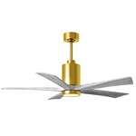 Patricia Ceiling Fan With Light - Brushed Brass / Barn Wood