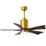 Patricia Ceiling Fan With Light - Brushed Brass / Walnut