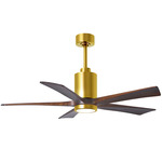 Patricia Ceiling Fan With Light - Brushed Brass / Walnut Tone