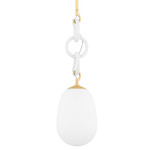 Marina Pendant - Aged Brass / White / White