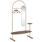 Arco Clothing Rack - Brass / Walnut