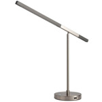 Port Task Lamp with USB Port - Satin Nickel / Charcoal