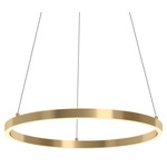 Glo Pendant - Satin Brass / White