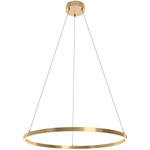 Glo Pendant - Satin Brass / White