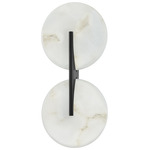 Asteria 2 Light Wall Sconce - Blackened Brass / Alabaster