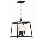 Sylvan Lantern Chandelier - Black Forged / Ivory