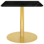 Gubi 1.0 Square Lounge Table - Brass / Black Marquina Marble