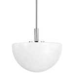 Lethbridge Pendant - Polished Nickel / White