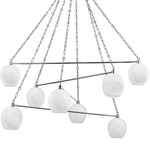 Asbury Park Chandelier - Polished Nickel / White