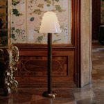 Gemma Floor Lamp - Patina Brass / Opaline with Opaline Embellishments