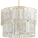 Melisa Chandelier - Aged Brass / Capiz