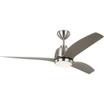 Avila Ceiling Fan with Light - Brushed Steel / Silver