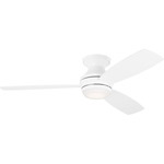 Ikon Hugger Ceiling Fan with Color Select Light - Matte White / Matte White