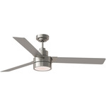 Jovie Outdoor DC Ceiling Fan - Brushed Steel / Silver / American Walnut