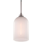 Cloche Pendant - Polished Nickel / Opaline