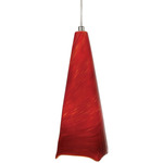 Swirl Grande Pendant - Satin Nickel / Red