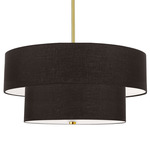 Everly Convertible Tiered Pendant - Aged Brass / Black