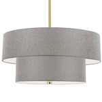 Everly Convertible Tiered Pendant - Aged Brass / Grey